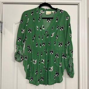 Maeve Boston Terrier Pintuck Tunic, Size 6